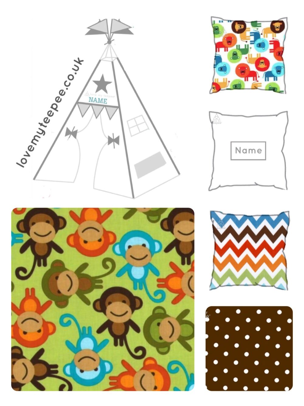 cheeky monkey childrens teepee