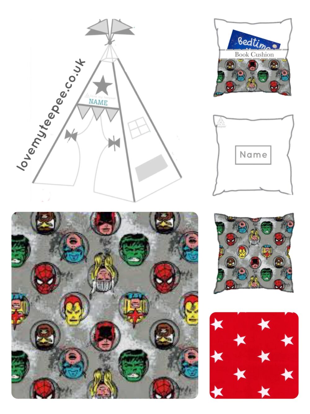 marvel comics hero heads childrens teepee