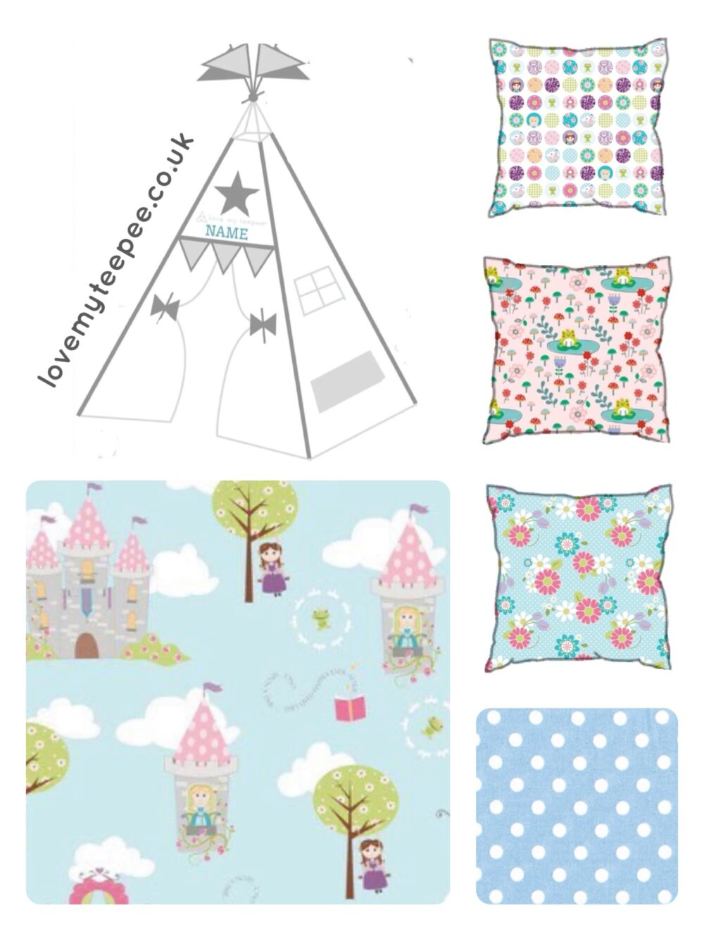 princess blue childrens teepee
