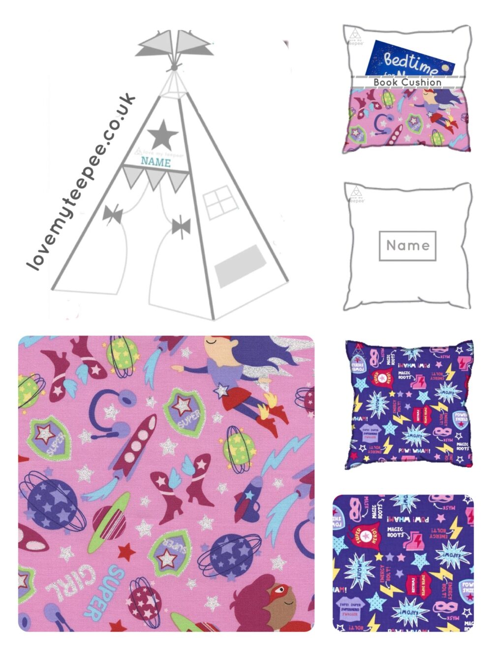 super girl childrens pink teepee