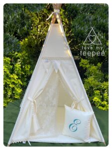 Unisex Kids Teepee Tents Handmade unisex kids’ teepee tents in plain neutral fabrics — perfect for toddlers’ nurseries, playrooms, and shared bedrooms. Personalised and handmade in the UK.