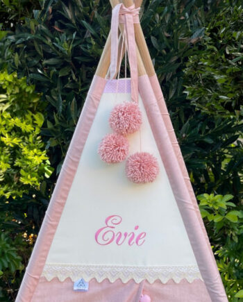 kids teepee topper pom poms, teepee pom pom topper, handmade kids teepee accessory, pom pom teepee decor, kids play tent topper, nursery teepee styling, handmade teepee topper UK, colourful teepee accessory, playroom teepee decor, teepee finishing touch